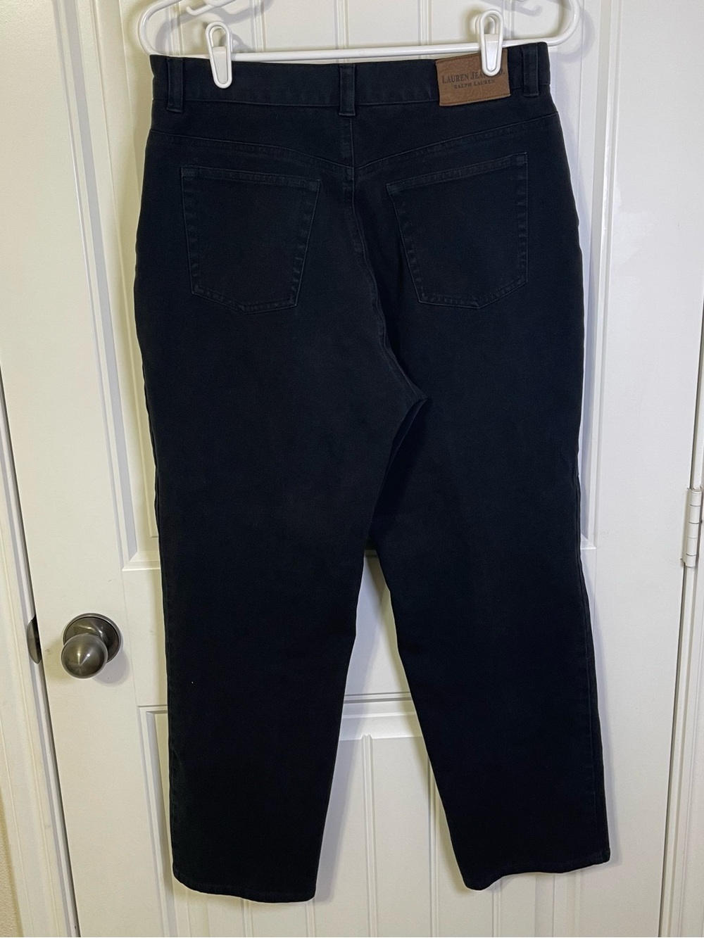Lauren Jeans Ralph Lauren Women’s 12P Black Straight-Leg Stretch Jeans Petite - Picture 2 of 8
